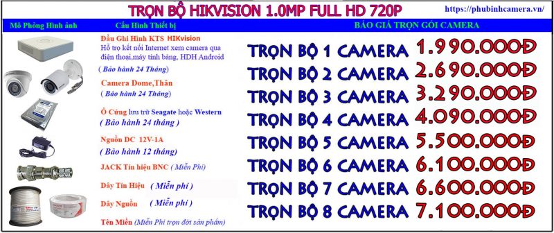 trọn bộ hikvision 1.0-720p