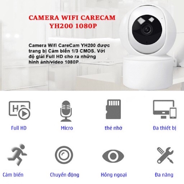 Camera IP Wifi Carecam YH200 2.0Mpx
